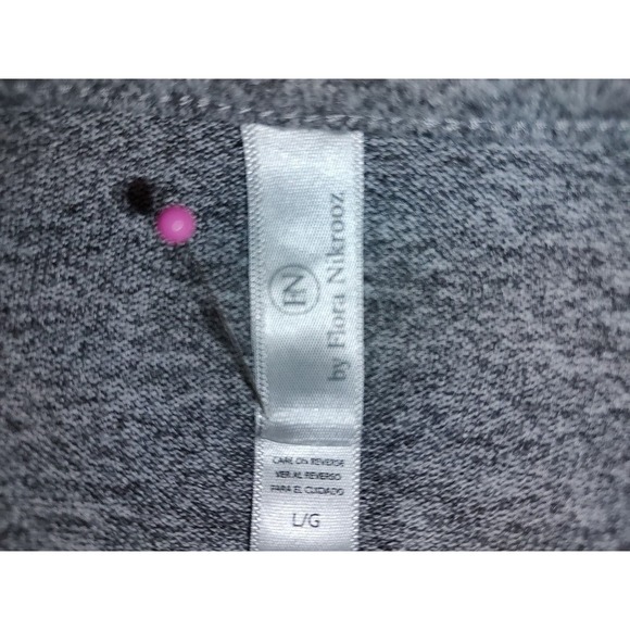 Flora Nikrooz pullover shirt with lace on sleeves Grey pajama top ONLY Size L - Picture 9 of 10